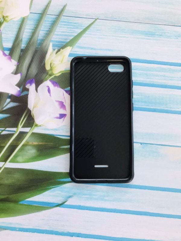 Силіконовий чохол Glass case зі скляною задньою панеллю для Xiaomi Redmi 6A Чорний