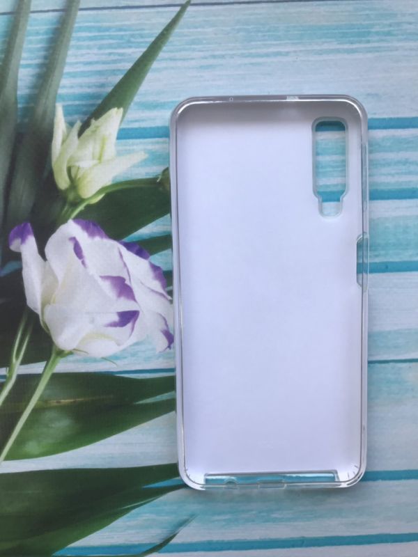 Силіконовий чохол Shine Silicone Case для Samsung Galaxy A7(2018) A750 Срібний з квітами