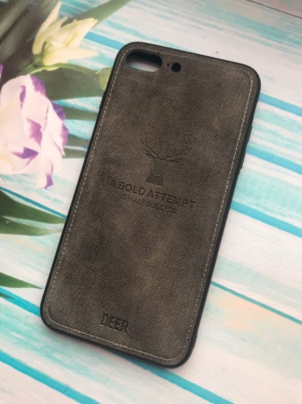 Силіконовий чохол з тисненням на iPhone 7 Plus/8 Plus :: Сірий