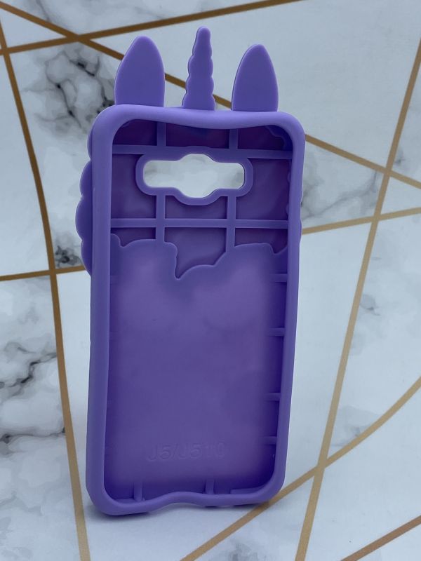 Чохол силіконовий 3D Case з рухливими блискітками на Samsung Galaxy J5 Єдиноріг фіолетовий