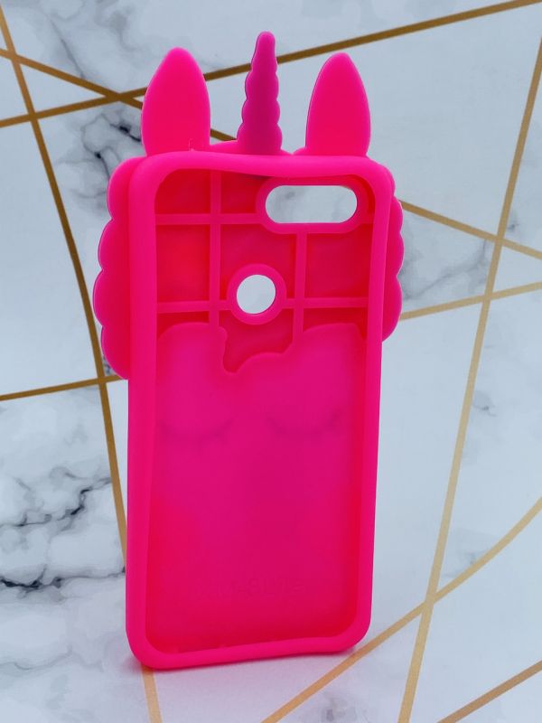 Чохол силіконовий 3D Case з рухливими блискітками на Xiaomi Мі 8 lite Яскраво рожевий Єдиноріг