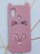 Чохол силіконовий 3D Case з рухливими блискітками на Samsung Galaxy M30s Кіт рожевий