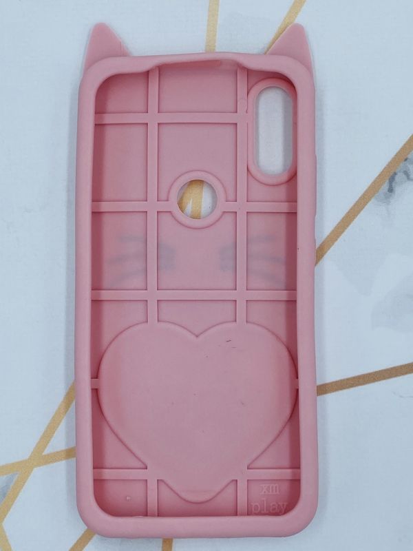 Чохол силіконовий 3D Case з рухливими блискітками на Xiaomi Redmi Play Кіт рожевий