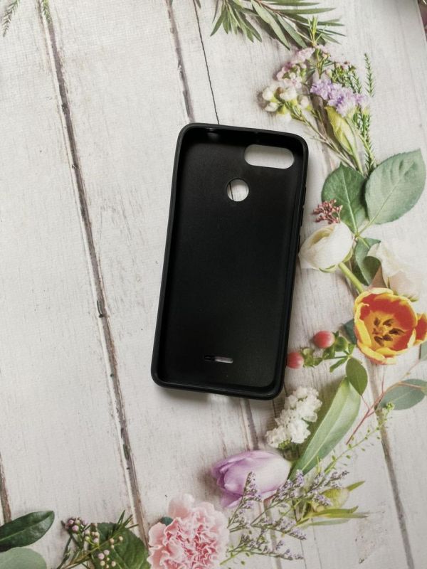 Мармуровий силіконовий чохол з блискітками для Xiaomi Redmi 6 Синій