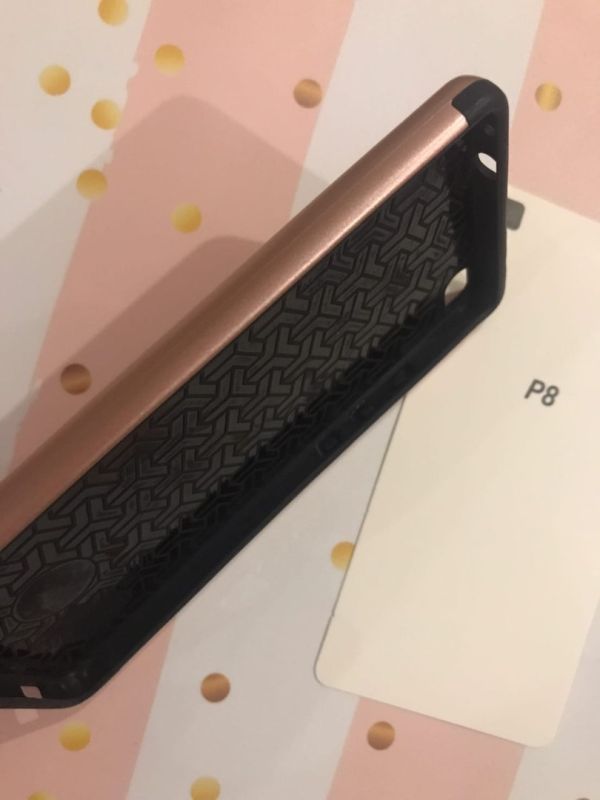 Силіконовий чохол з пластиковою накладкою (подвійний захист) для Huawei P8 Золотий