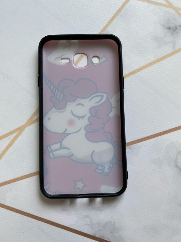 Захисний глянцевий чохол з малюнком для Samsung Galaxy J7 Єдиноріг