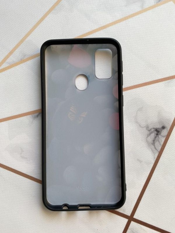 Захисний глянцевий чохол з малюнком для Samsung Galaxy M30s Метелик на камені