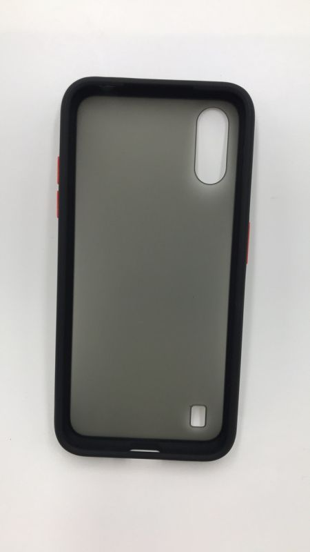 Прозорий матовий силіконовий чохол для Samsung Galaxy A01 Чорний