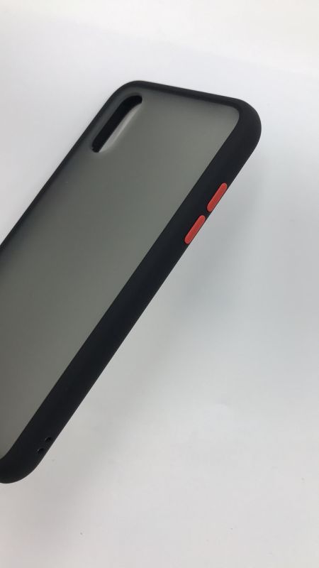 Прозорий матовий силіконовий чохол для Samsung Galaxy A01 Чорний
