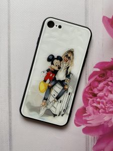 Силіконовий глянсовий чохол "Стільні ромби" для Aplle iPhone 7 Дівчина з Міккі