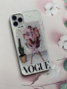 Силіконовий чохол з принтом для Apple iPhone 11 Pro Max (6,5) Дівчина з журналом