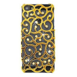 Чохол для iPhone 4/4S Королівський квітка з камінням Золотий