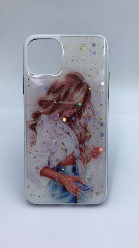 Силіконовий чохол з принтом для Apple iPhone 11 Pro Max (6,5) Дівчина з коктейлем