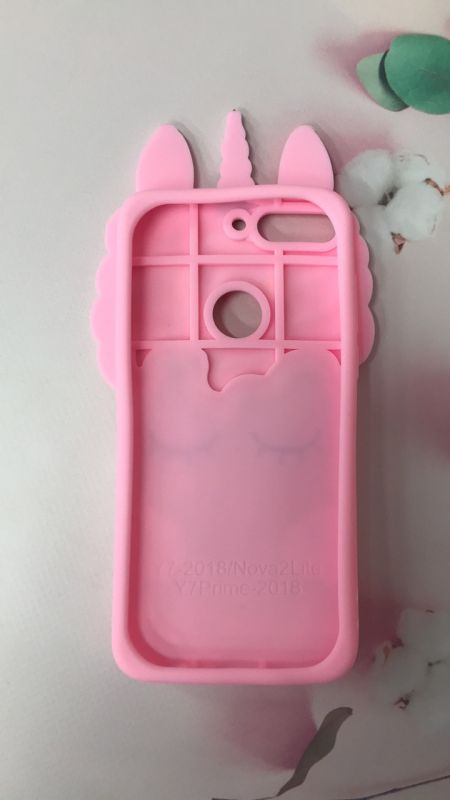 Чохол силіконовий 3D Case з блискітками, які переливаються, для Huawei Y7 2018 / Y7 prime 2018 (Єдиноріг)