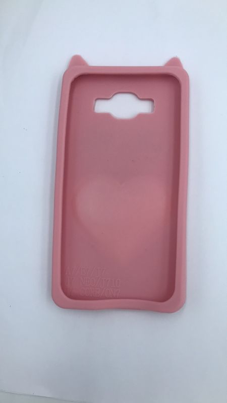 Силіконовий чохол 3D Case з плаваючими блискітками на SAMSUNG Galaxy J7(2016) J710 Кіт рожевий