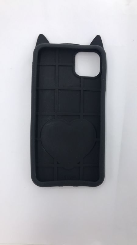 Силіконовий чохол 3D Case з плаваючими блискітками на iPhone 11 Pro Max (6,5) чорний Кіт