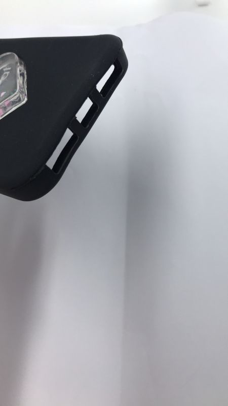 Силіконовий чохол 3D Case з блискітками, що переливаються, для iPhone X/Xs Кіт чорний