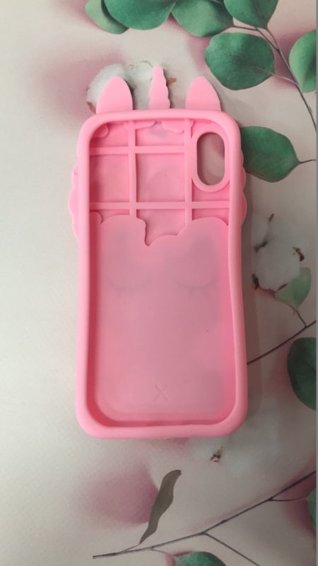 Силіконовий чохол 3D Case з блискітками, що переливаються, для iPhone X/Xs Єдиноріг рожевий