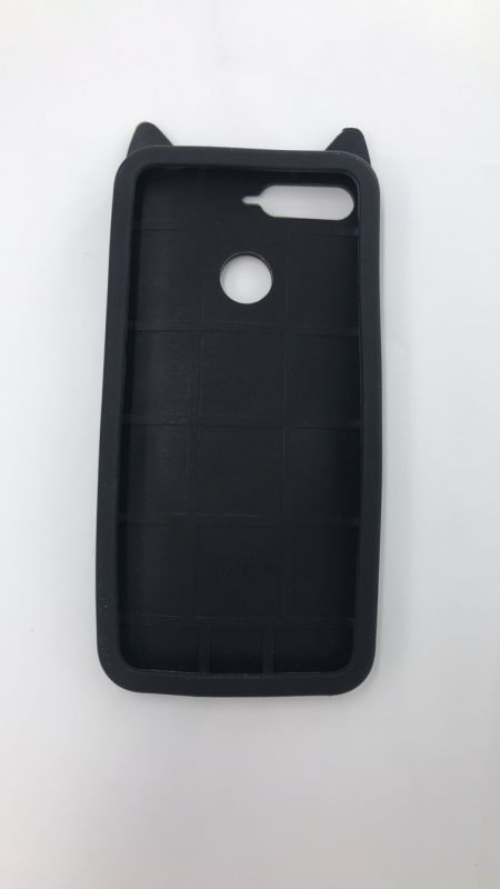 Чохол силіконовий 3D Case з плаваючими блискітками на Huawei Y6 2018 Кіт чорний
