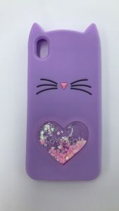 Чохол силіконовий 3D Liquid Cat для Huawei Y5 2019 Кіт фіолетовий