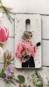 Захисний глянцевий чохол з малюнком для Xiaomi Redmi Note 4 / Note 4X Дівчина в рожевому