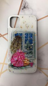 Силіконовий чохол з принтом для Apple iPhone 11 Pro Max (6,5) Дівчина у вікні