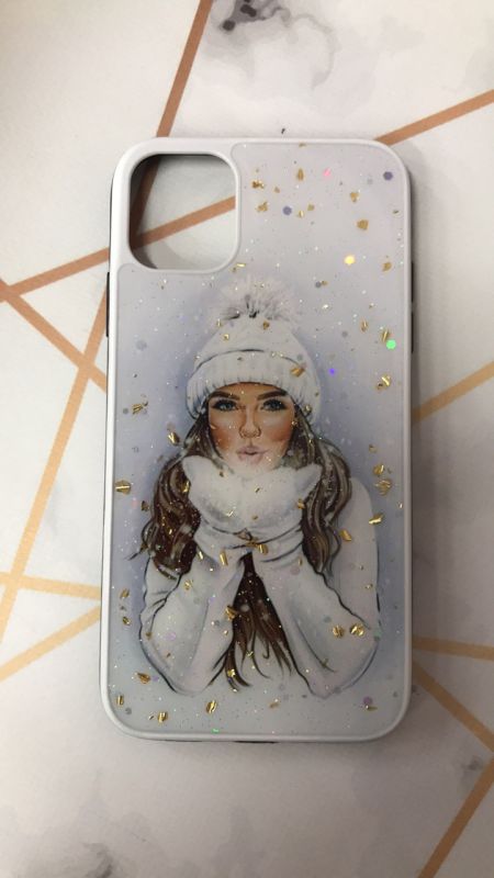 Силіконовий чохол з принтом для Apple iPhone 11 Pro Max (6,5) Білі рукавиці
