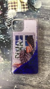 Силіконовий чохол з плаваючими блискітками на iPhone 11 Pro Max (6,5) Дівчина біля вікна