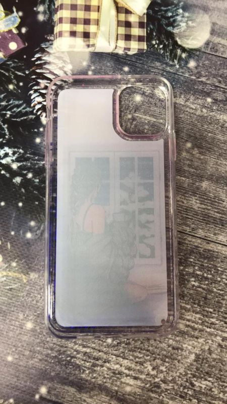 Силіконовий чохол з плаваючими блискітками на iPhone 11 Pro Max (6,5) Дівчина біля вікна