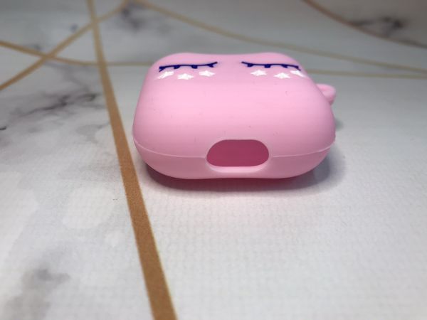 Силіконовий 3D чохол для навушників AirPods 1 і 2 покоління рожевий Єдиноріг