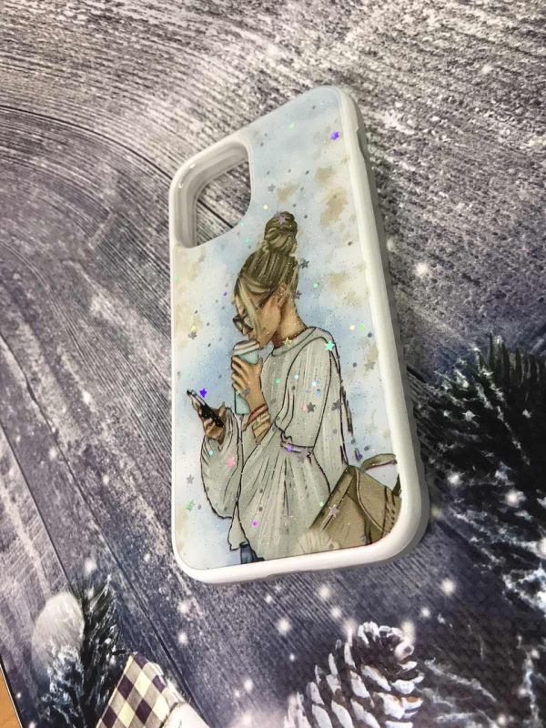 Силіконовий чохол з принтом для Apple iPhone mini 12 (5.4) Дівчина з телефоном