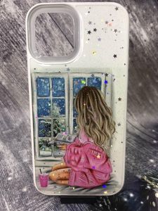 Силіконовий чохол з принтом для Apple iPhone 12 / 12 Pro (6.1) Дівчина біля вікна
