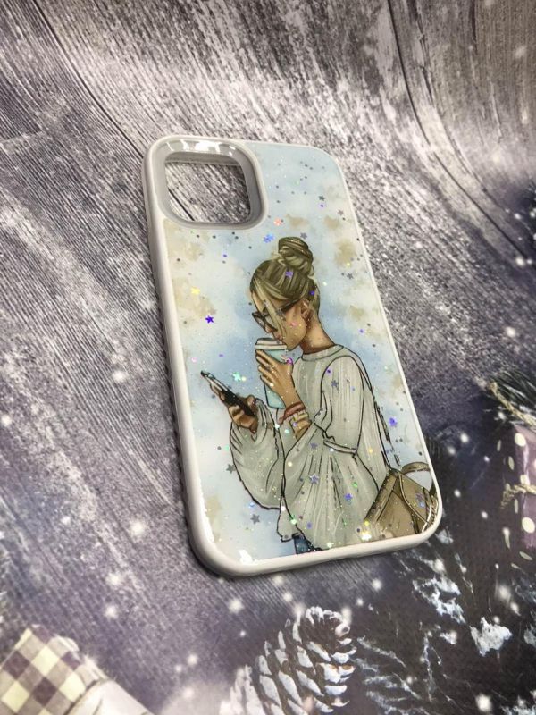 Силіконовий чохол з принтом для Apple iPhone 12 / 12 Pro (6.1) Дівчина з телефоном