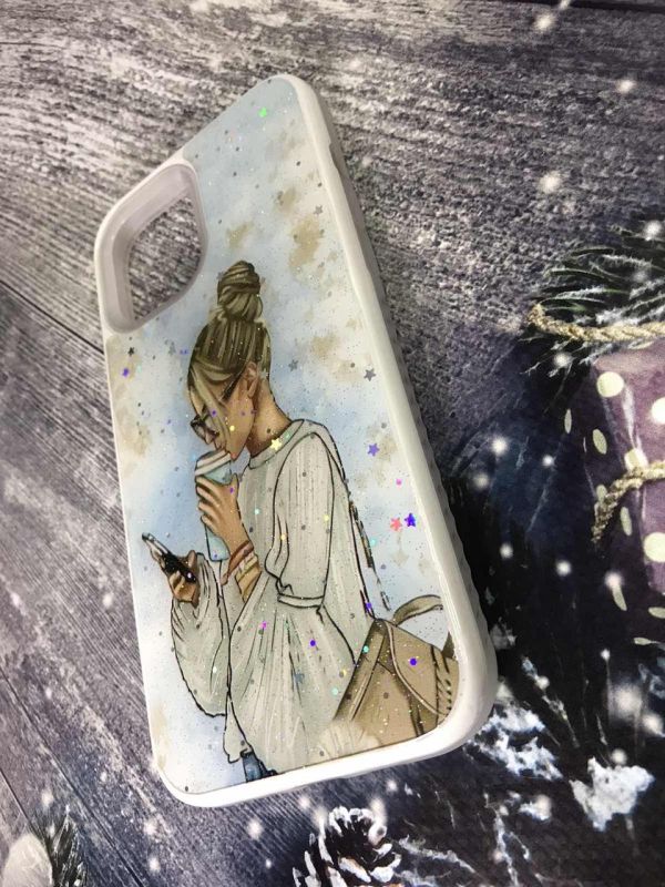 Силіконовий чохол з принтом для Apple iPhone 12 Pro Max Дівчина з телефоном