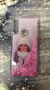 Силіконовий чохол із блискітками, що переливаються, для Huawei P Smart Z (Білі рукавиці)