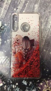 Силіконовий чохол з блискітками, що переливаються, для Huawei Y6p Дівчина з ведмедиком