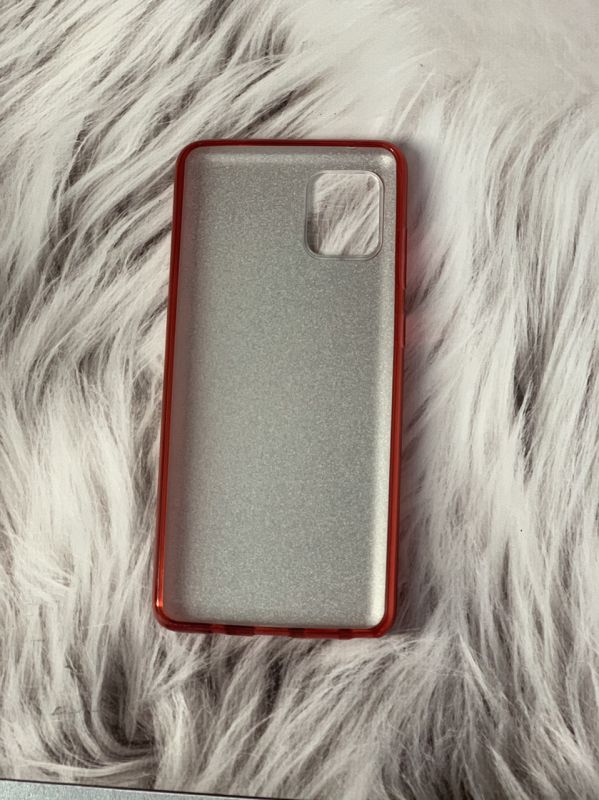 Силіконовий чохол з блискітками для Samsung Galaxy А81 Червоний