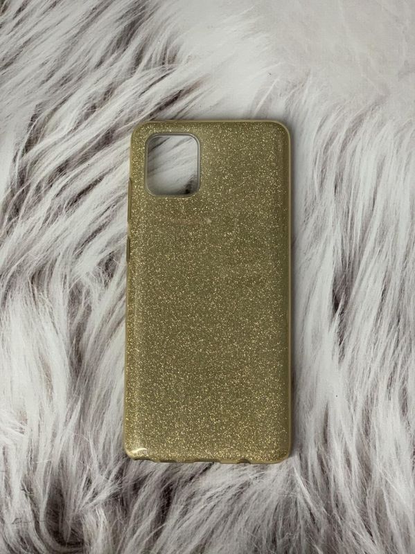 Силіконовий чохол з блискітками для Samsung Galaxy А81 Золотий