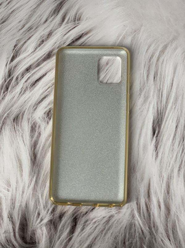 Силіконовий чохол з блискітками для Samsung Galaxy А81 Золотий