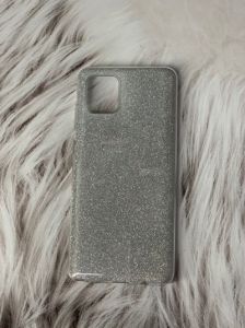 Силіконовий чохол з блискітками для Samsung Galaxy А81 Срібний