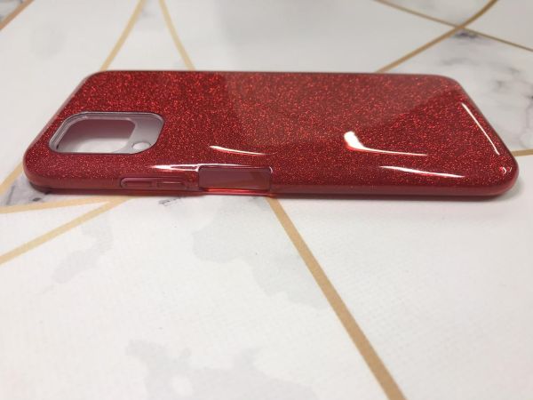 Силіконовий чохол з блискітками Huawei Р40 lite / Nova 6 SE Червоний