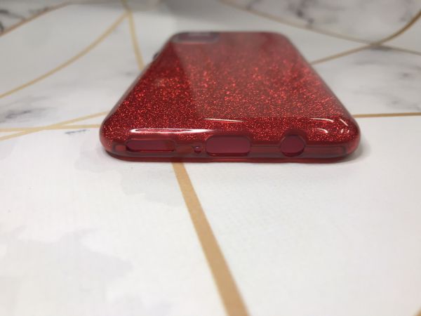 Силіконовий чохол з блискітками Huawei Р40 lite / Nova 6 SE Червоний