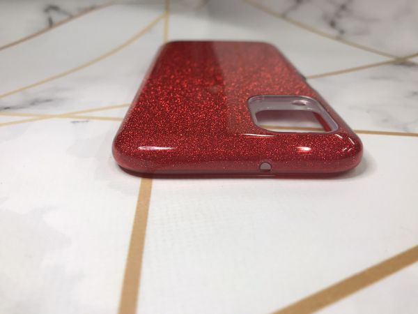 Силіконовий чохол з блискітками Huawei Р40 lite / Nova 6 SE Червоний