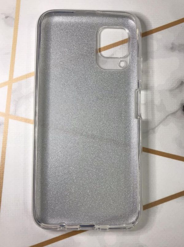 Силіконовий чохол з блискітками Huawei Р40 lite / Nova 6 SE Срібний