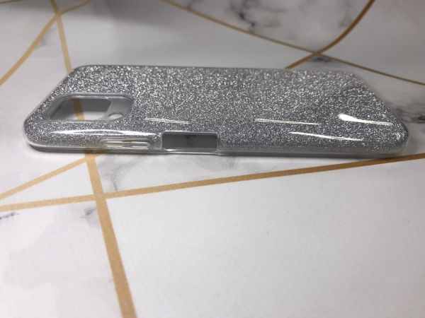 Силіконовий чохол з блискітками Huawei Р40 lite / Nova 6 SE Срібний