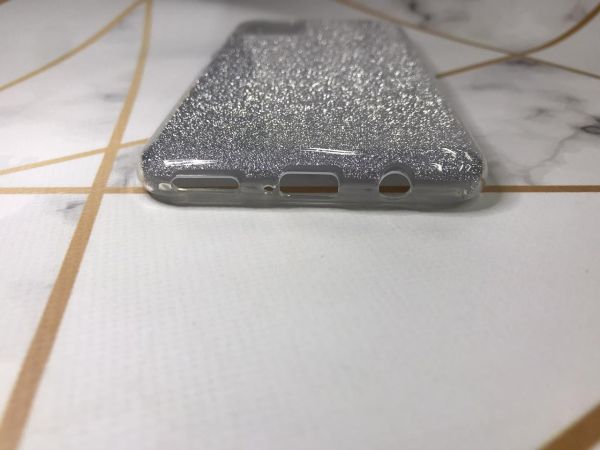 Силіконовий чохол з блискітками Huawei Р40 lite / Nova 6 SE Срібний