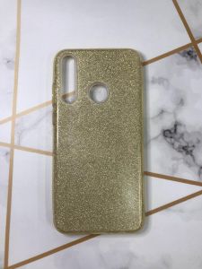 Силіконовий чохол з блискітками для Huawei Y6p Золотий