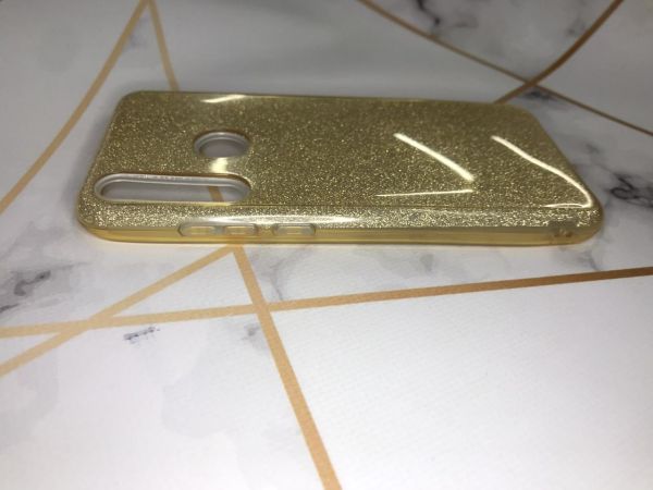 Силіконовий чохол з блискітками для Huawei Y6p Золотий