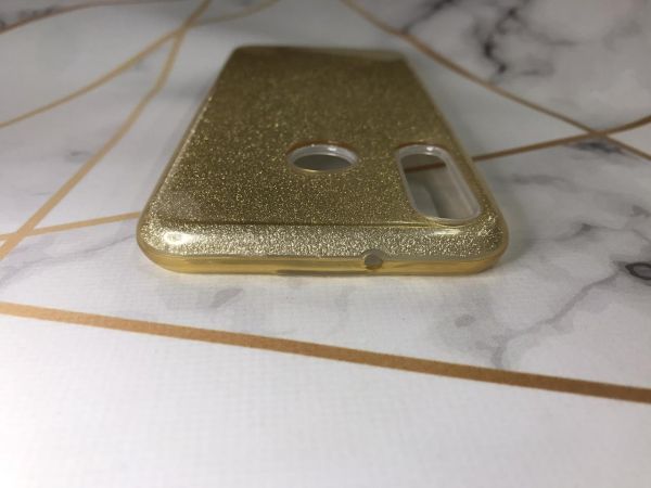 Силіконовий чохол з блискітками для Huawei Y6p Золотий