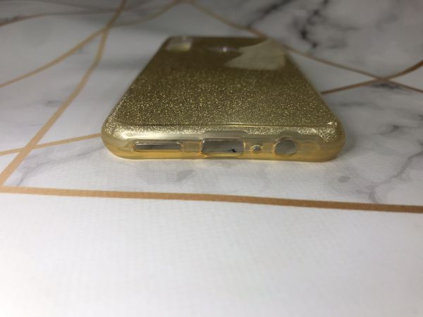 Силіконовий чохол з блискітками для Huawei Y6p Золотий